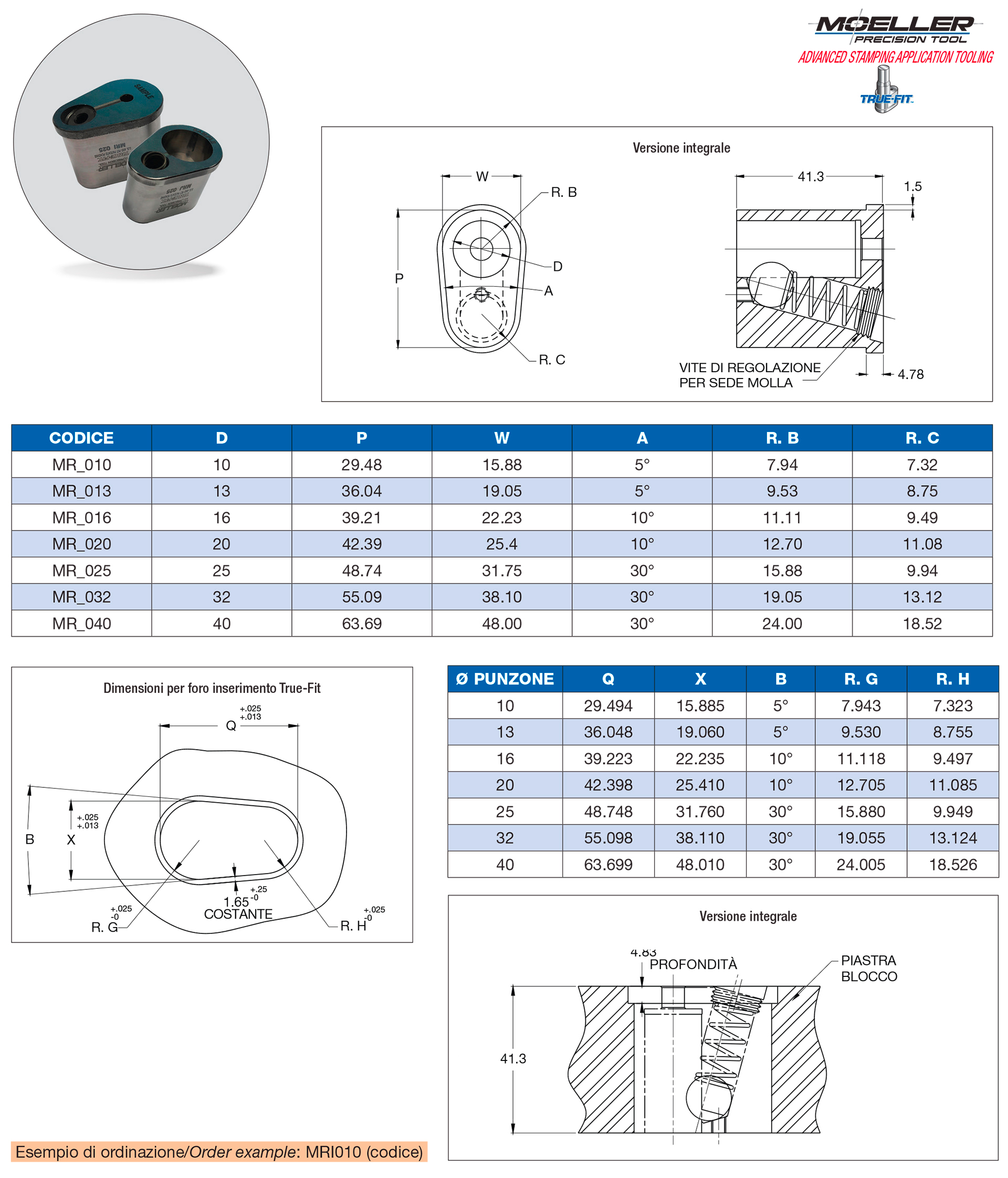 Insertable punch retainers True-Fit