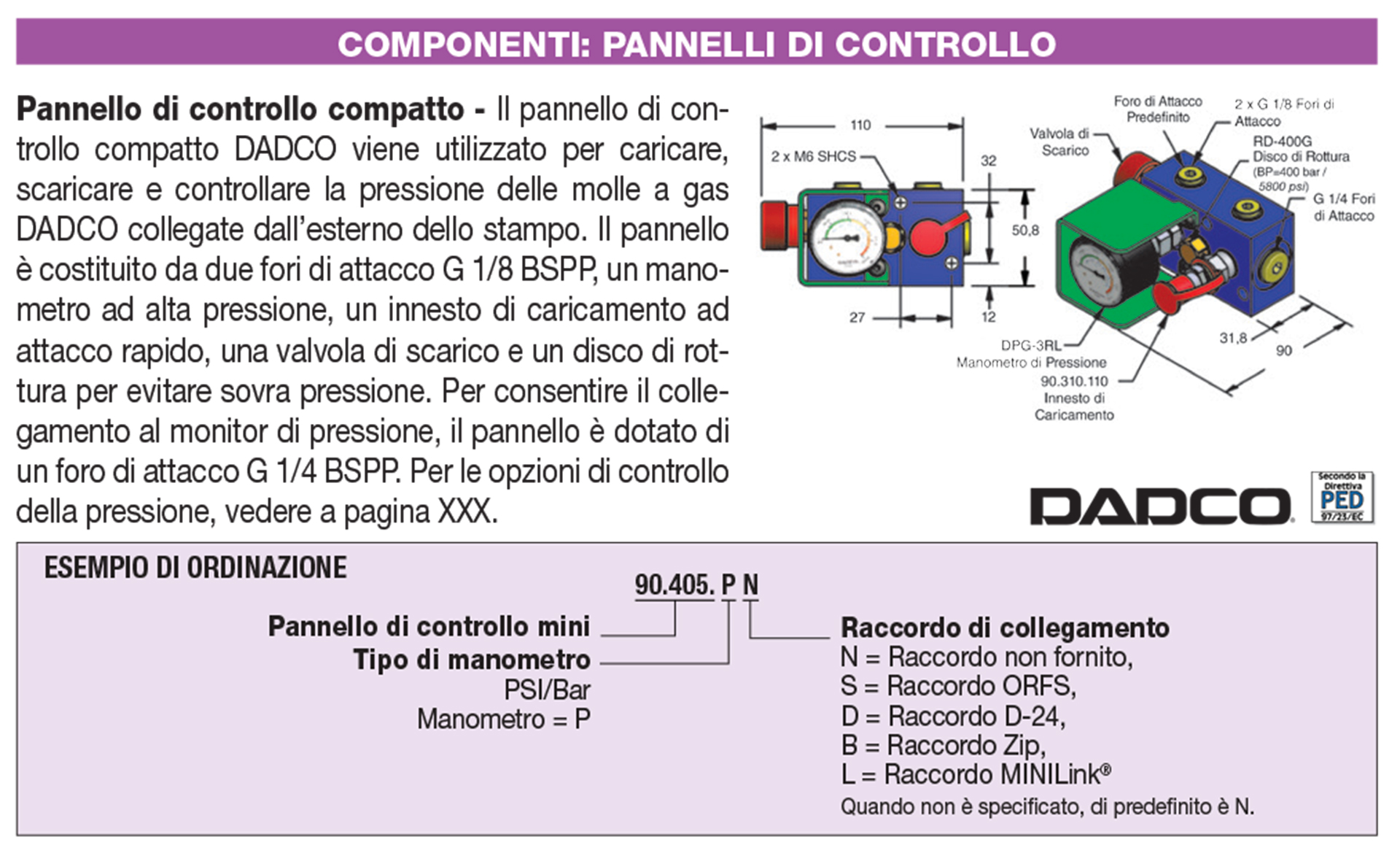 Componenti per impianti ad azoto collegati