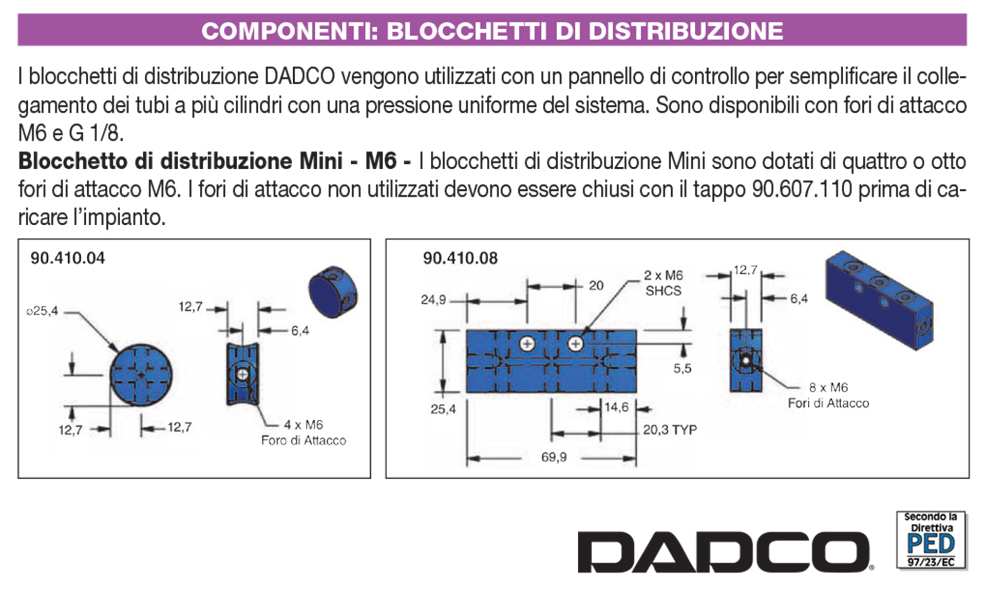 Componenti per impianti ad azoto collegati