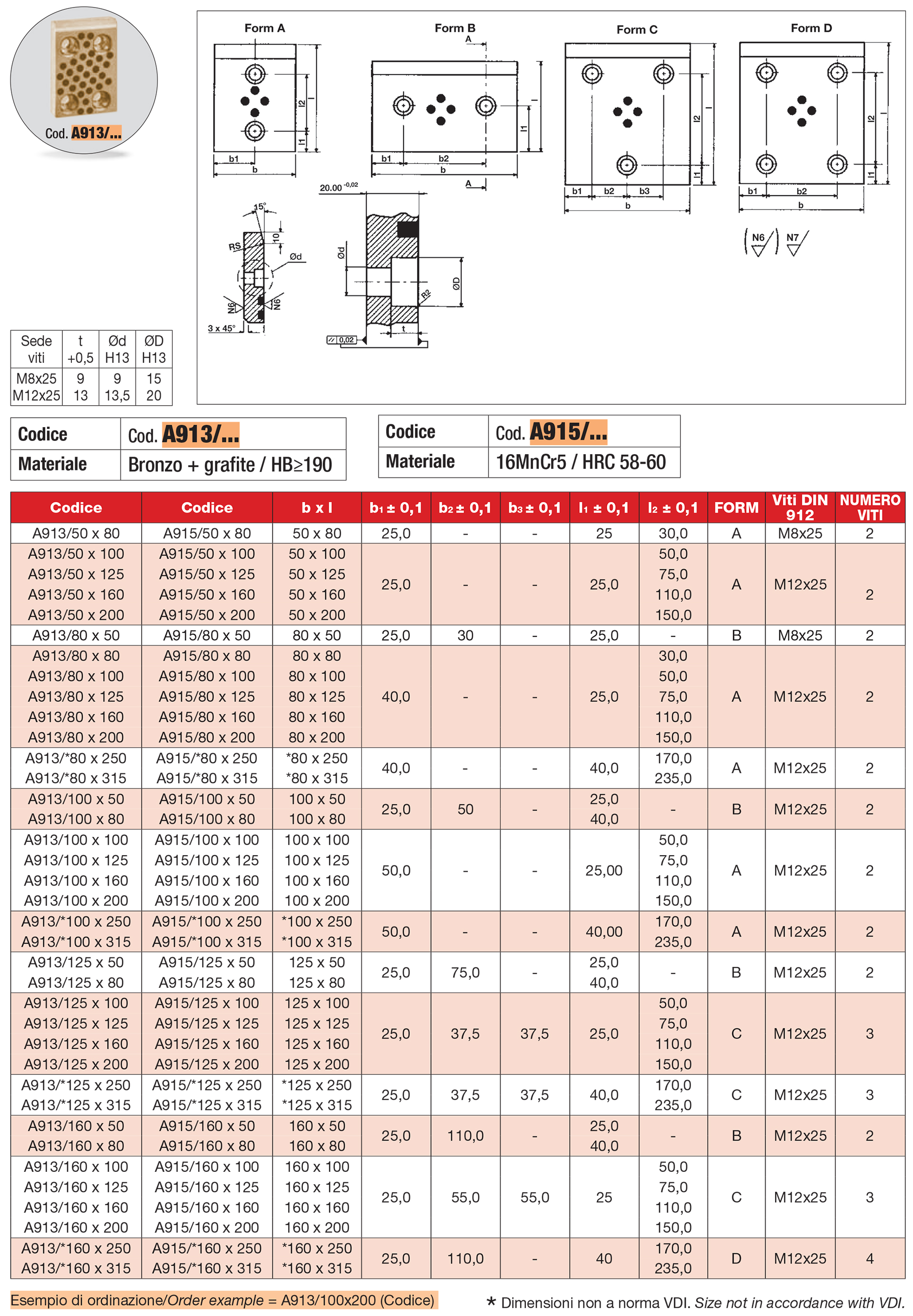 Wear plate self-lubricating VDI 3357