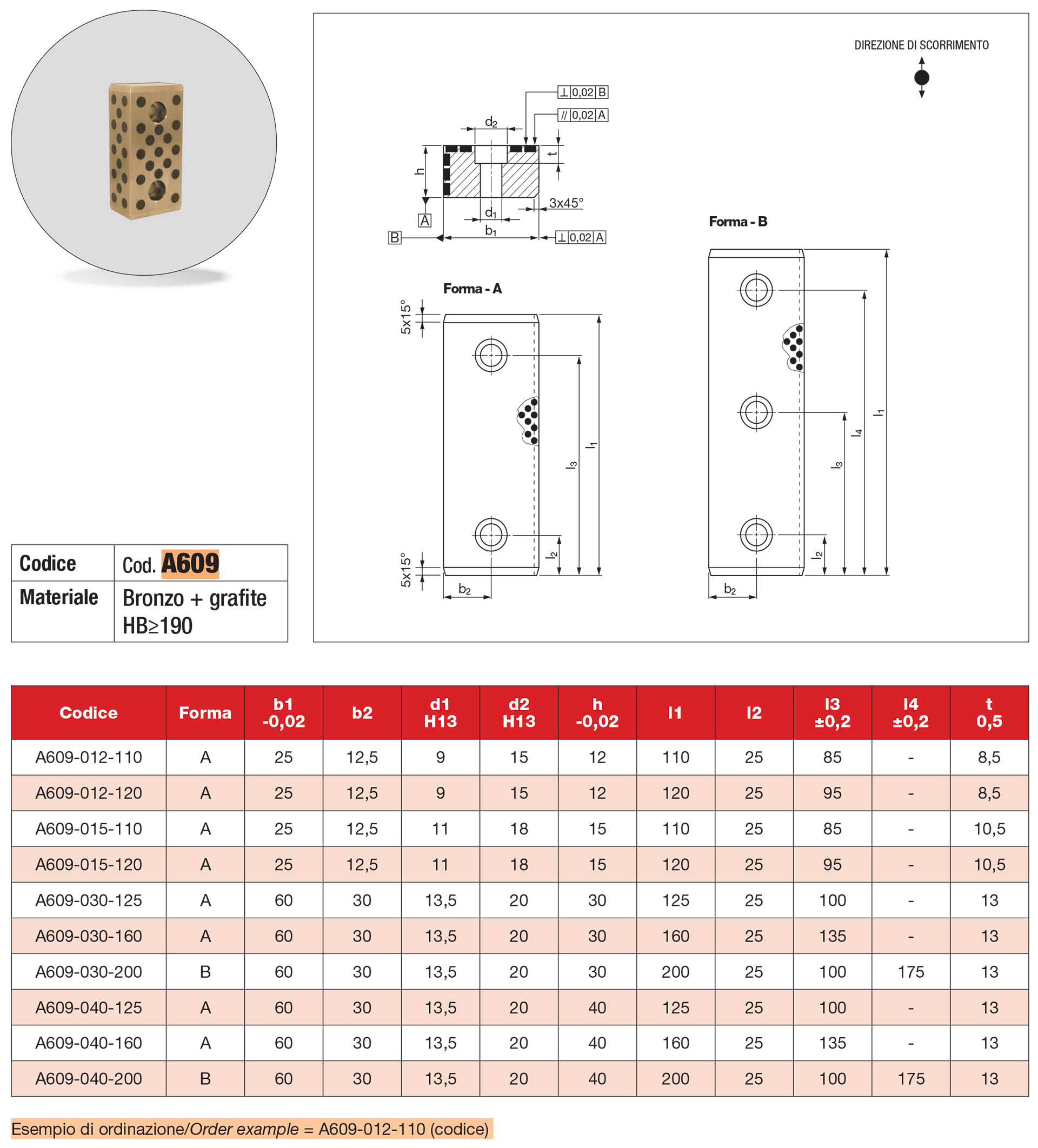 Guide bar with two slide surfaces VDI 3357