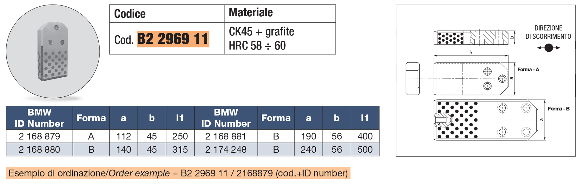 Removable die heels, steel and self-lubricating VDI 3387