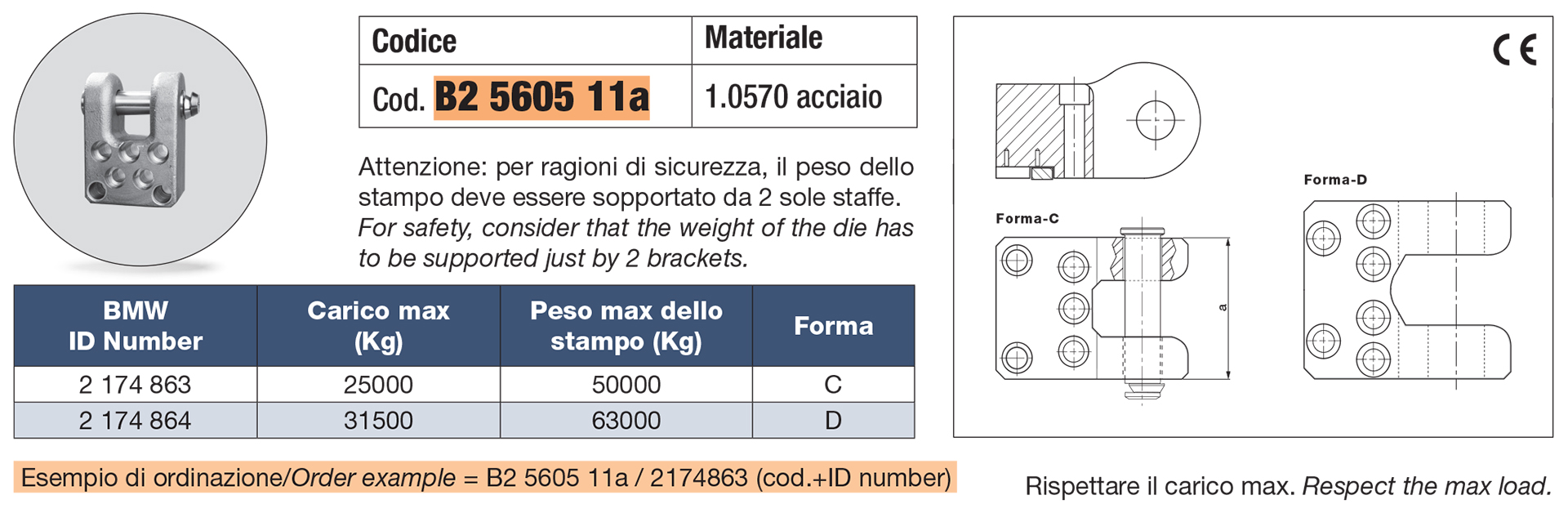 Staffe di sollevamento con perno