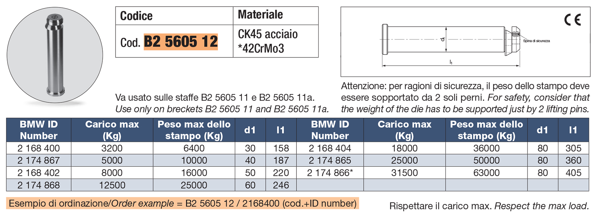 Perno di ricambio