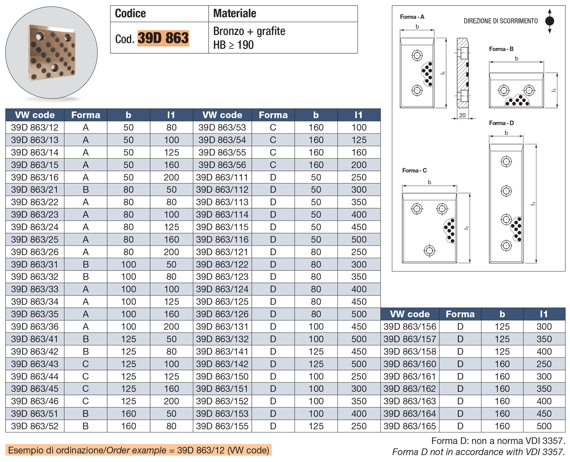 Wear plates, self-lubricating VDI 3357