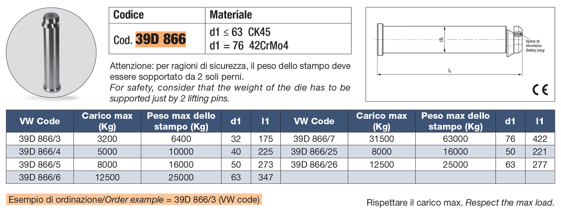 Lifting pin