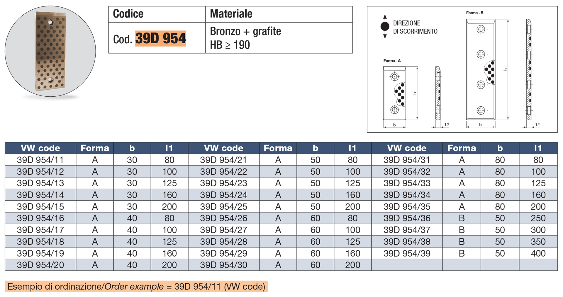 Piastra guida autolubrificante VDI 3357