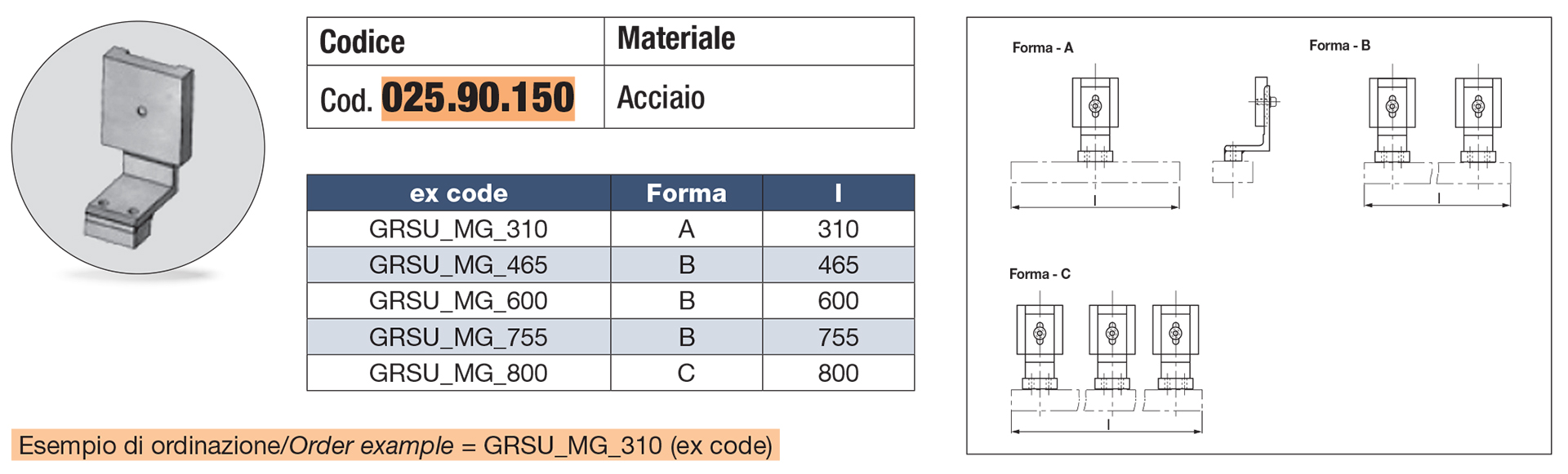 Gruppo supporto per pista magnetica