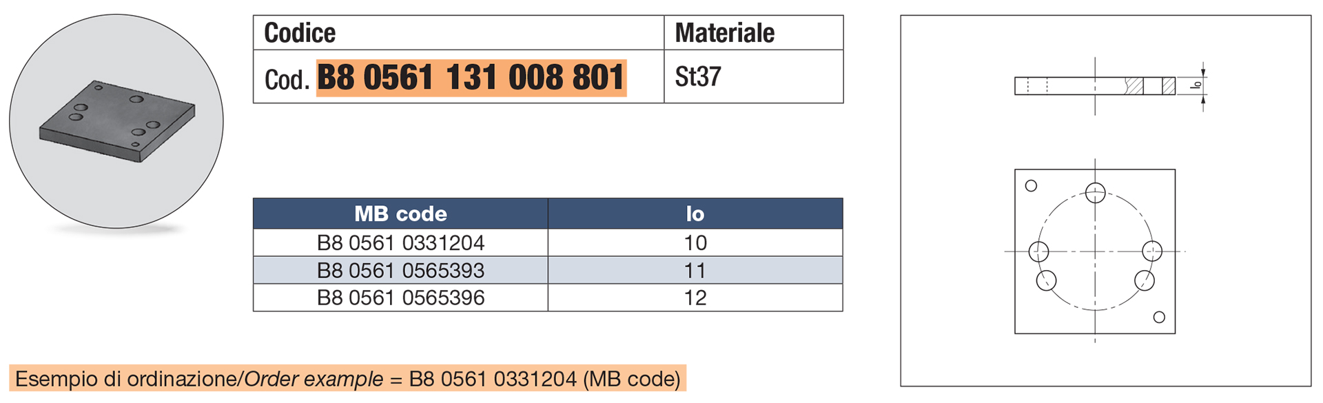 Distance plate