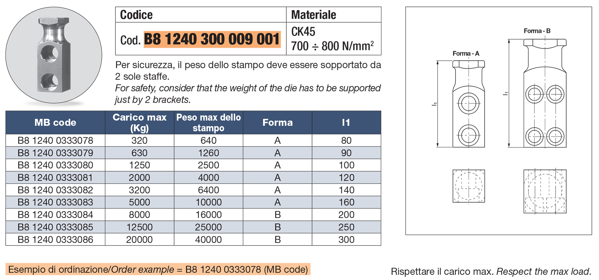 Lifting brackets VDI 3366