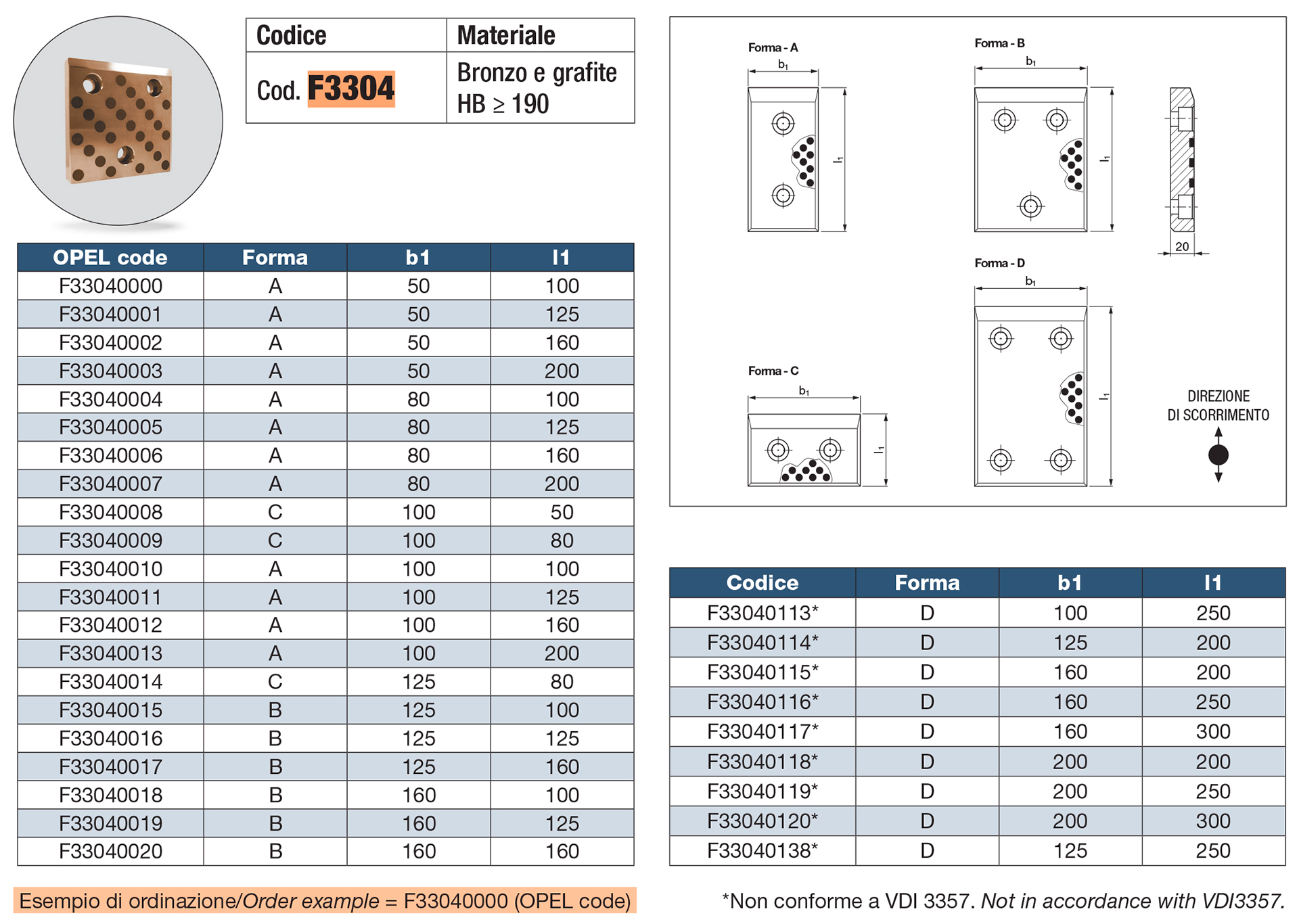 Wear plates, self-lubricating VDI 3357