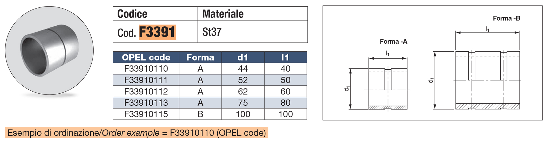 Boccola per perno di sollevamento