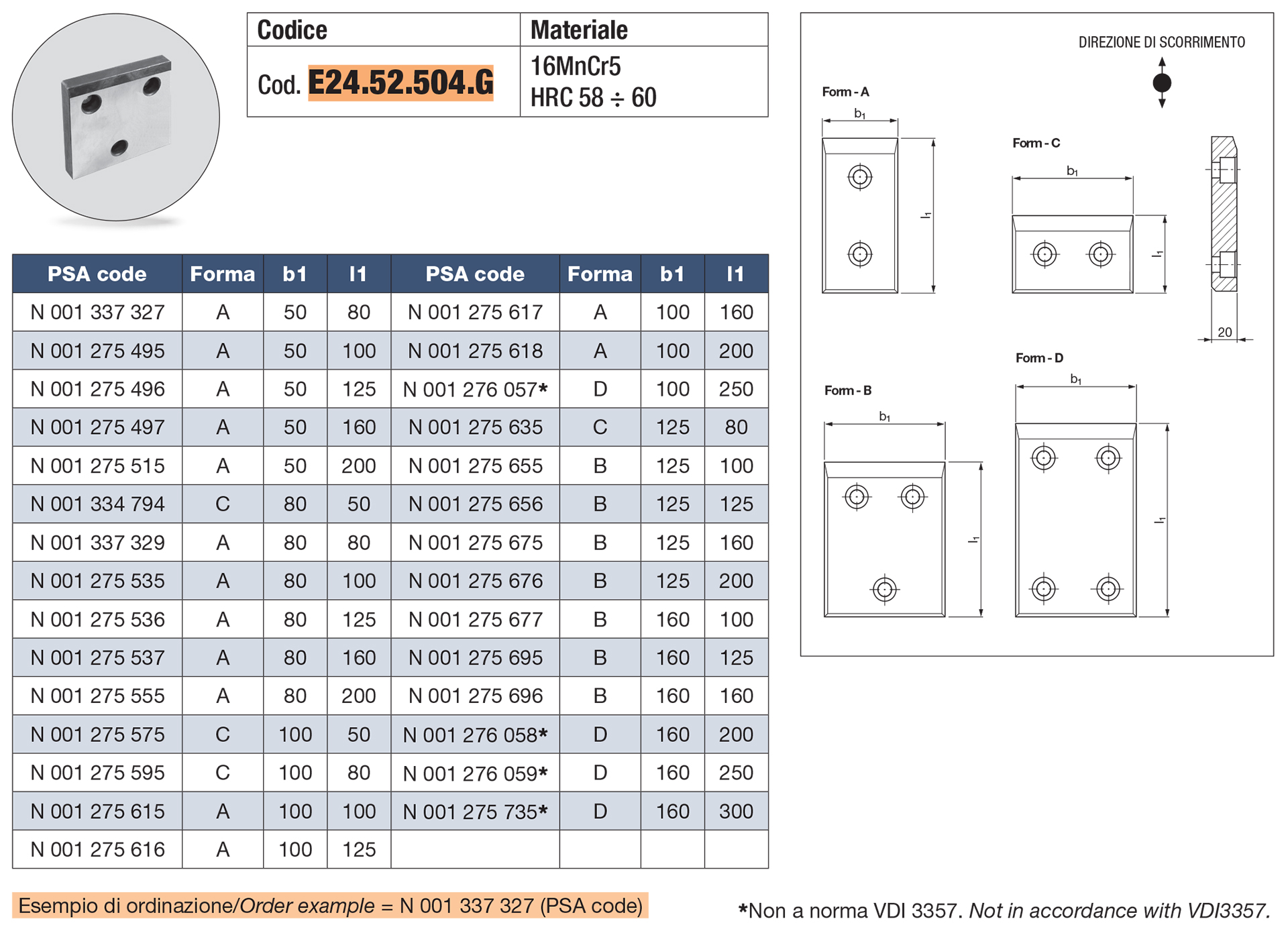 Wear plates, steel VDI 3357