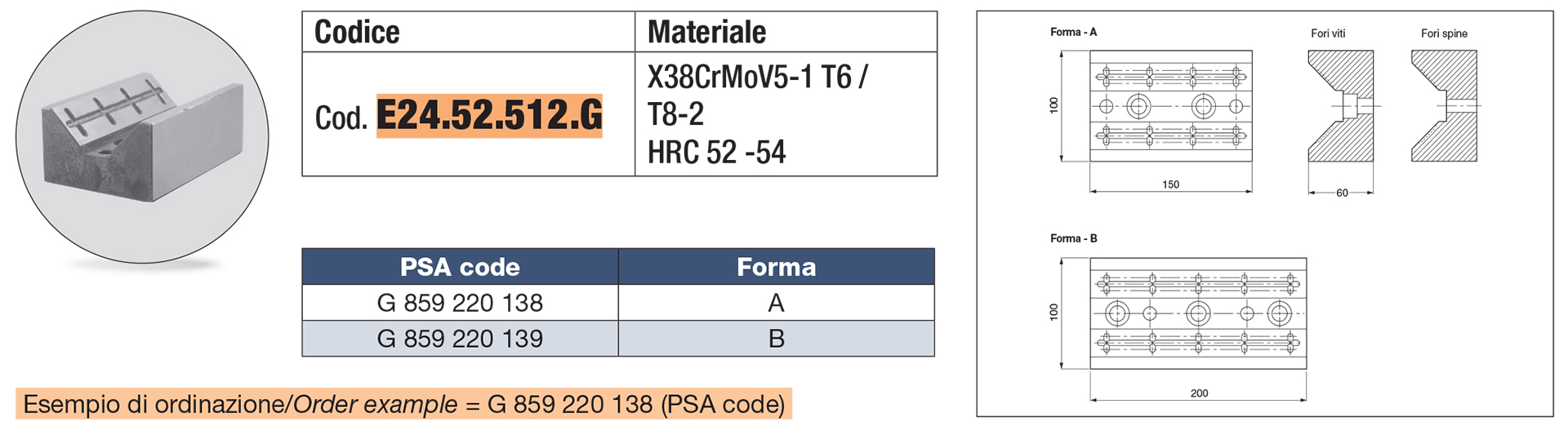 Guida a V con rigature