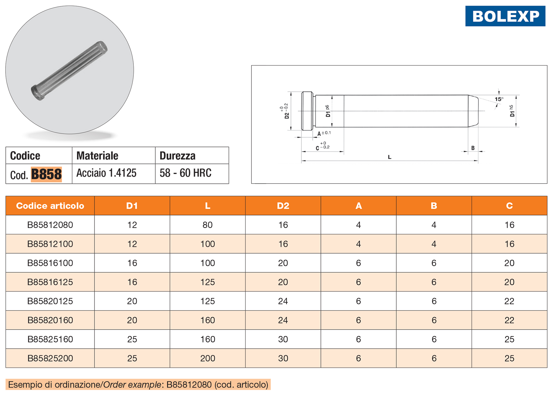 Guide pillar (stainless steel)