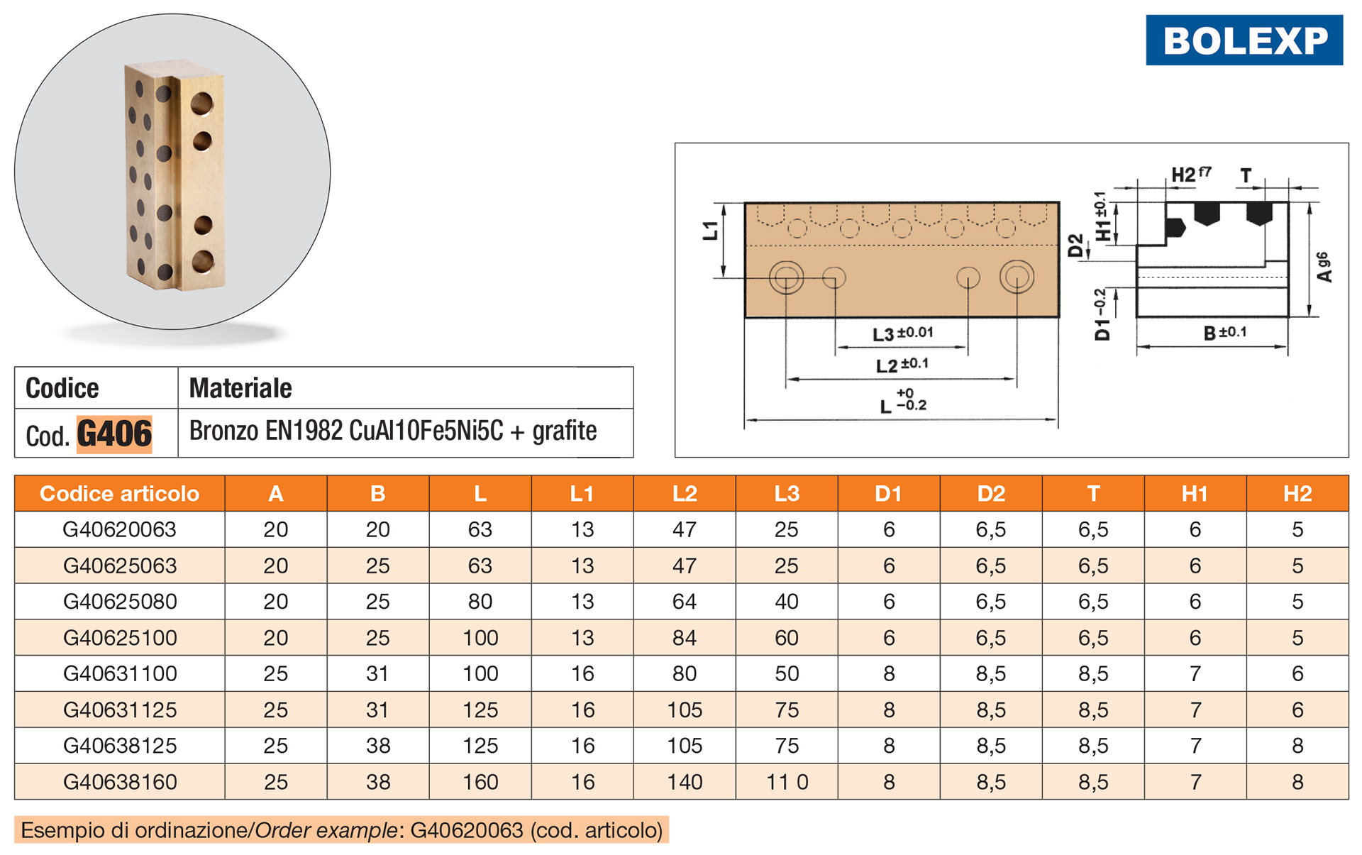 Guide autolubrificate