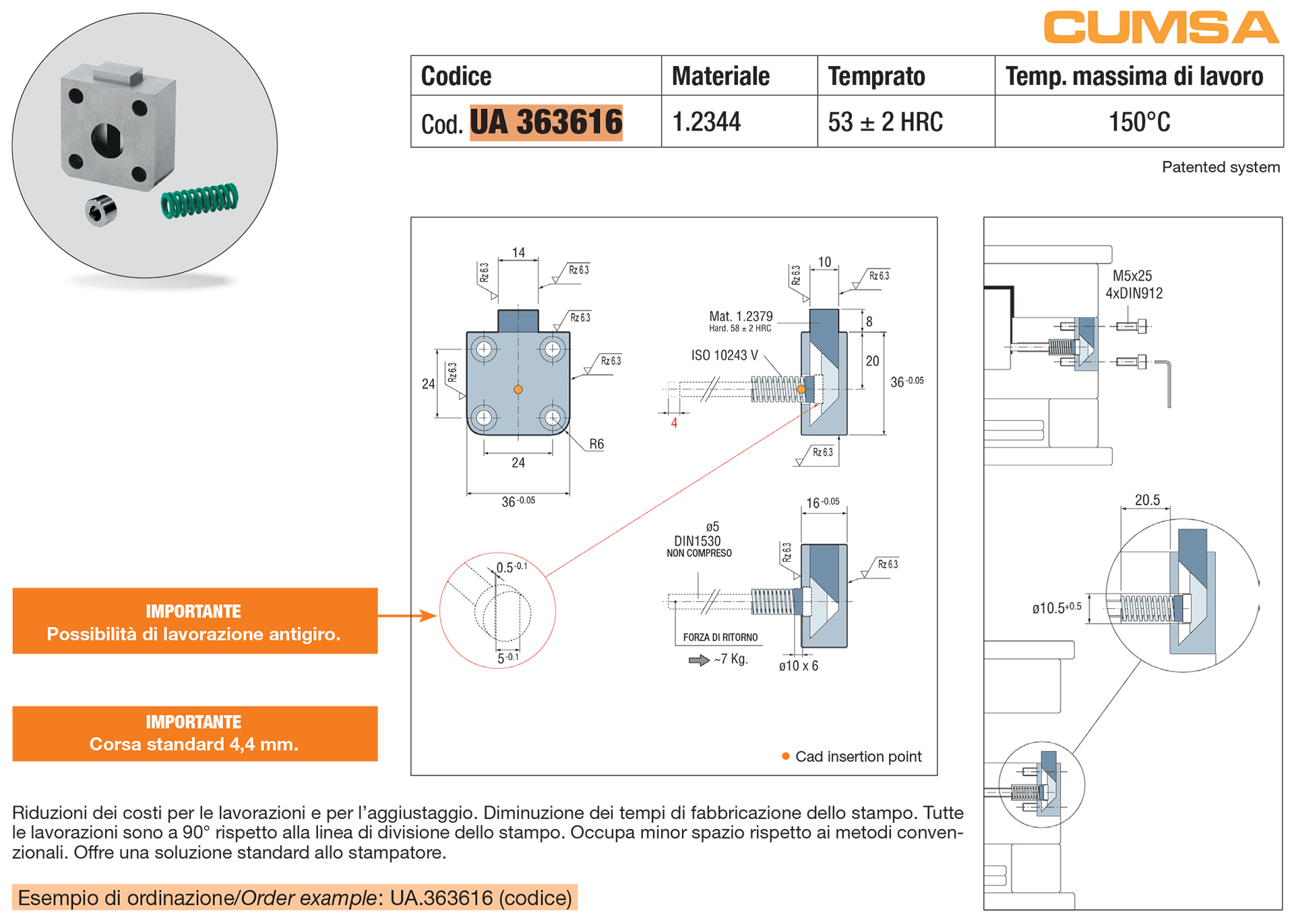 Compact coring unit