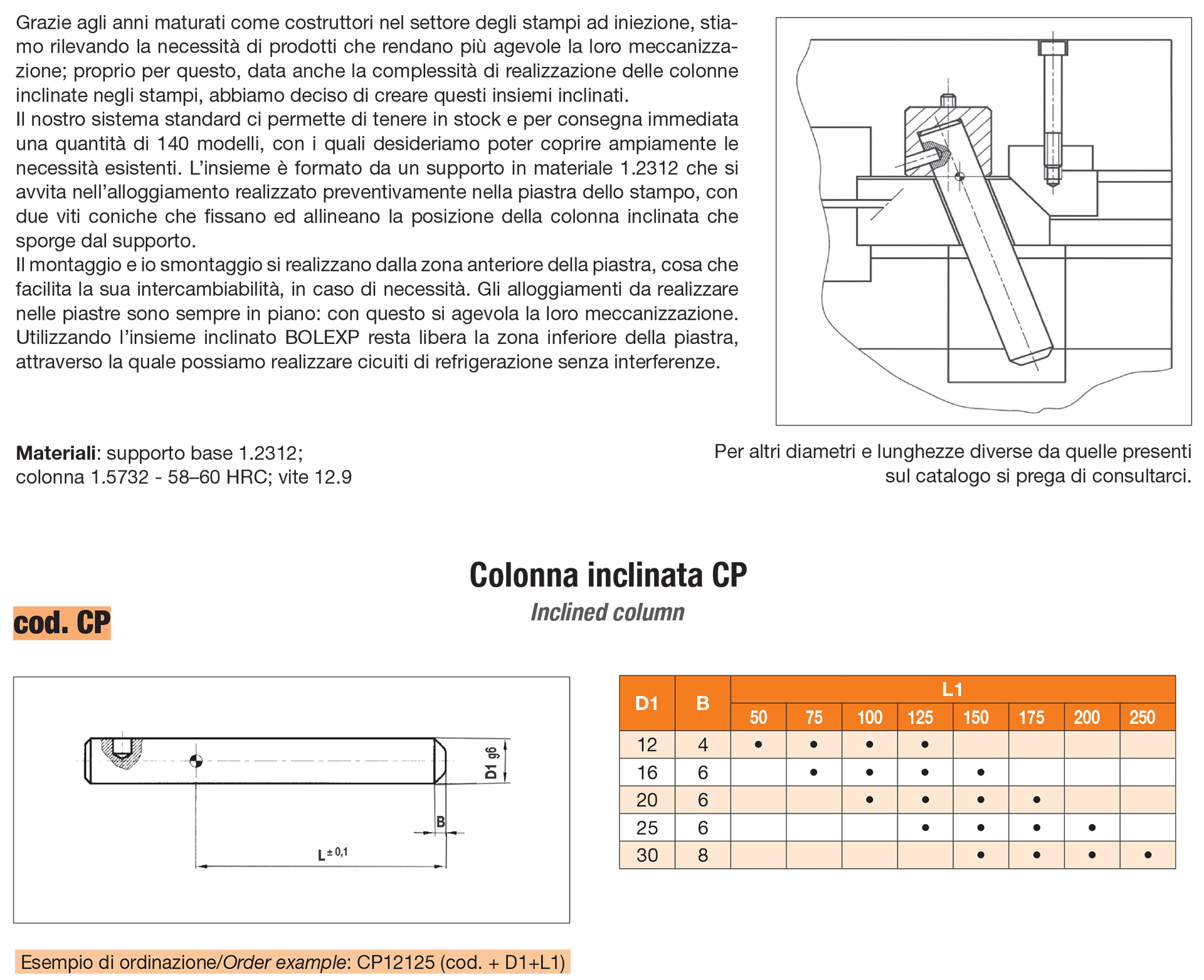 Inclined column