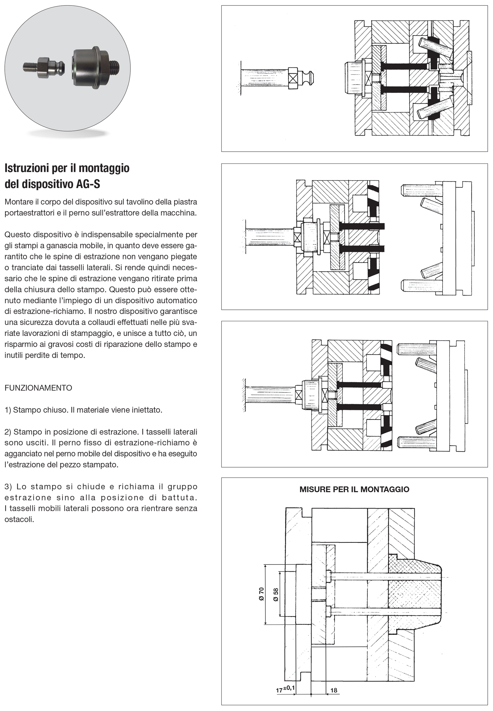 Funzionamento e Istruzioni per il montaggio