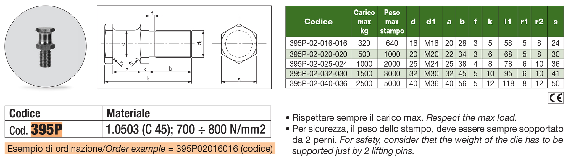 Perno di sollevamento VDI 3366