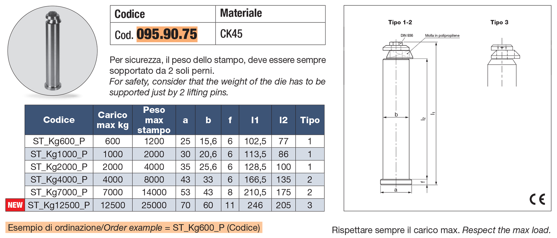 Replacement lifting Pin for bracket