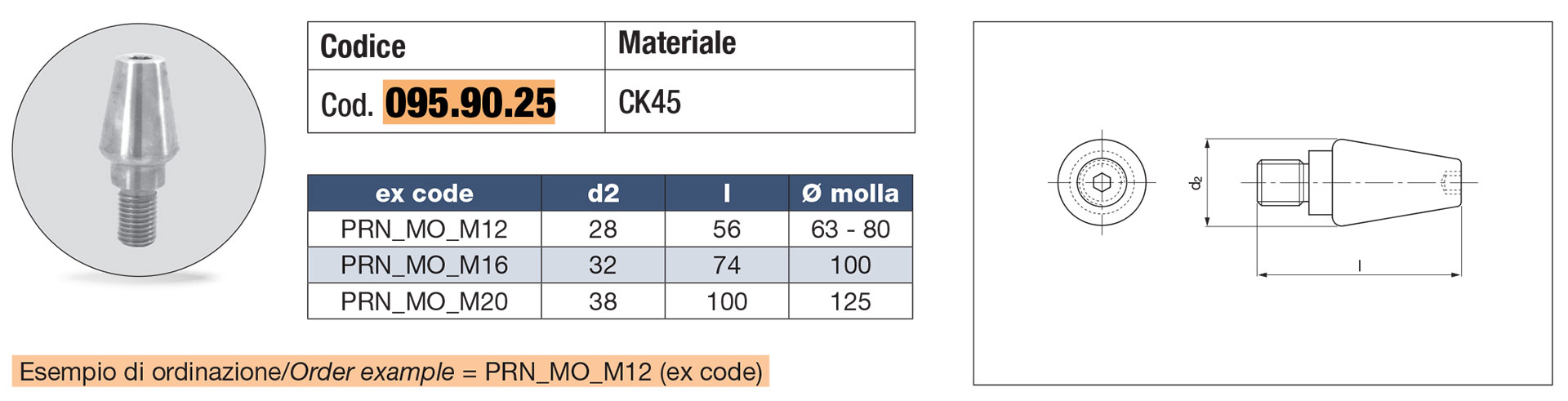 Perno per molle in elastomero