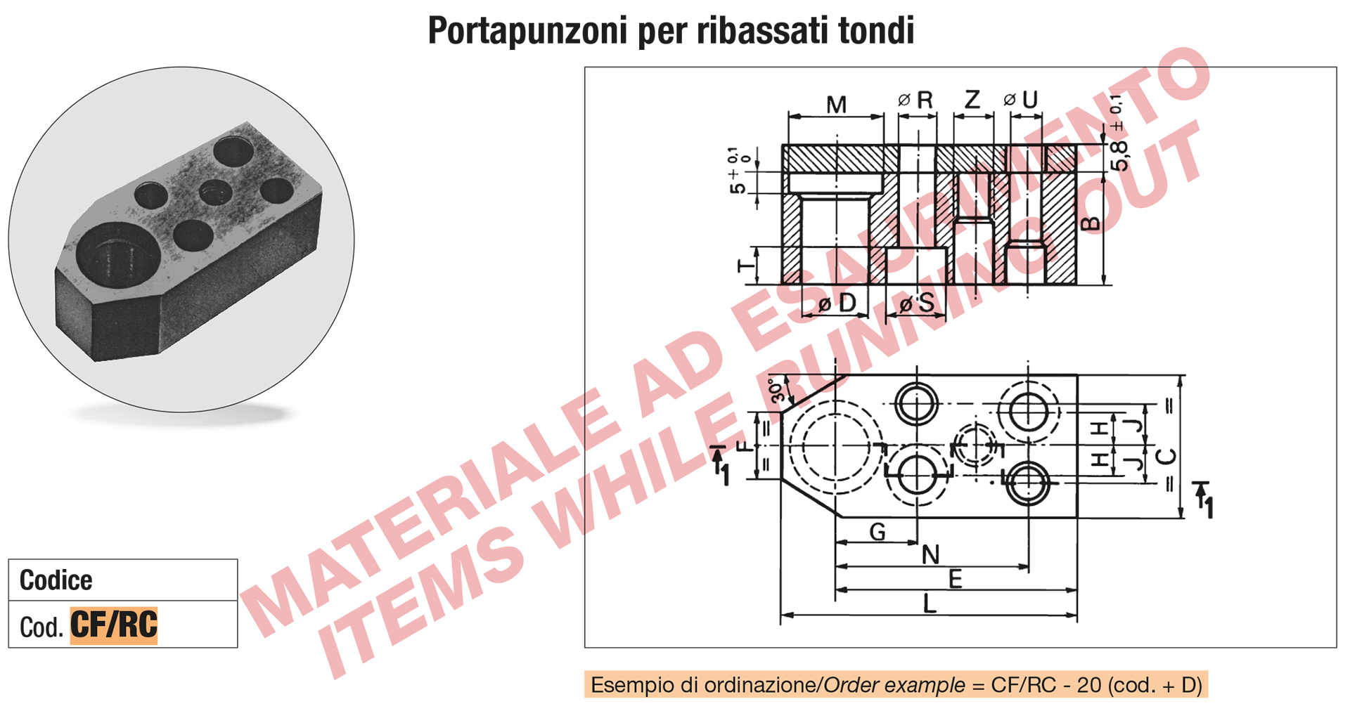 Portapunzoni per ribassati tondi