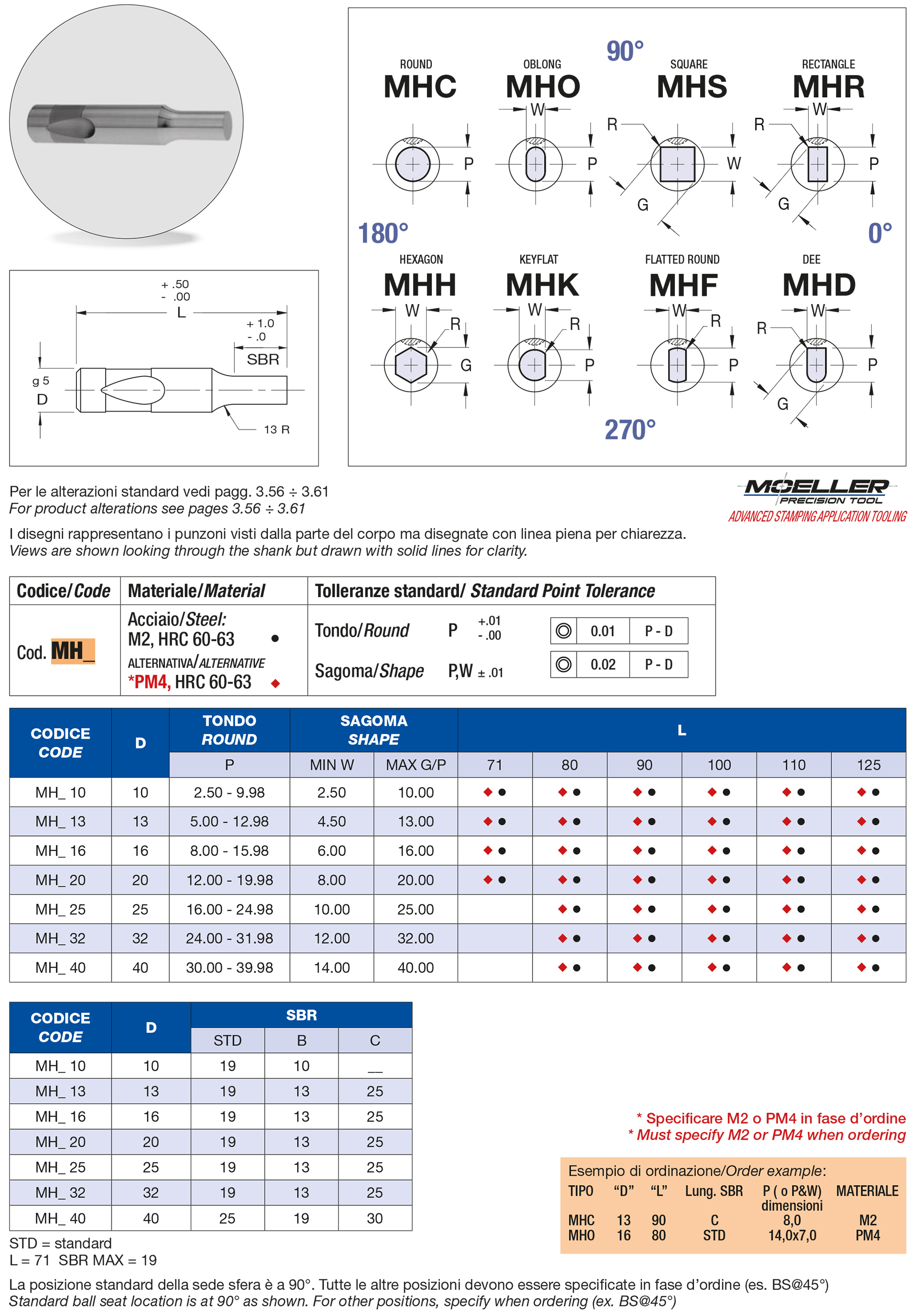 Ball lock punches heavy duty