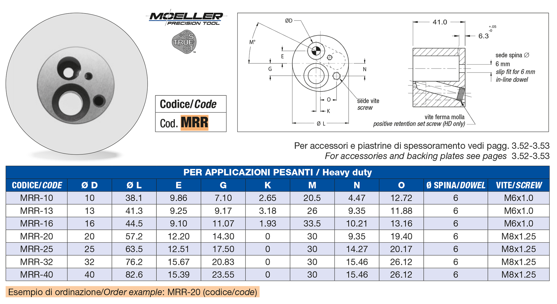 Economy retainers round true set heavy duty