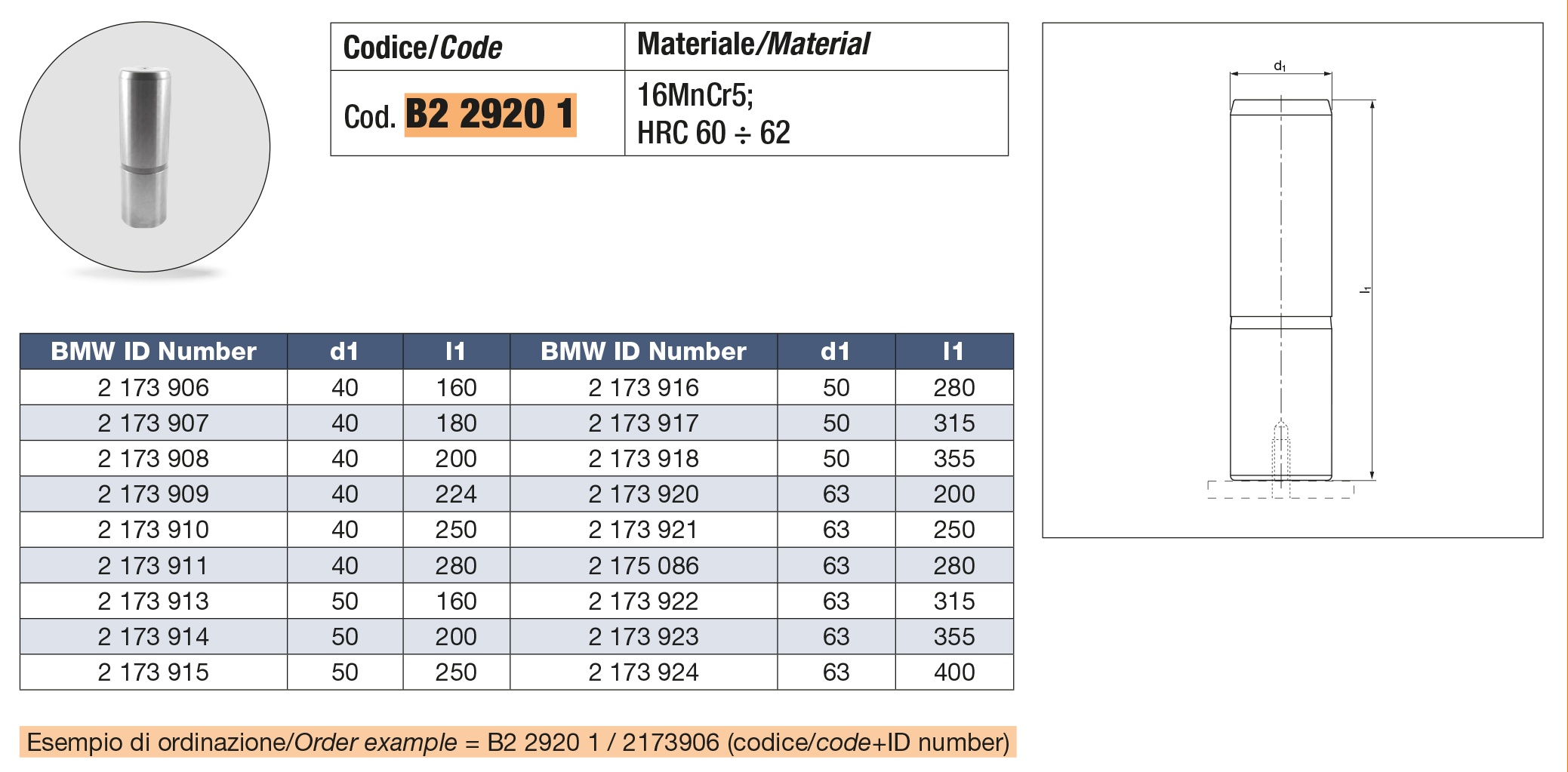 Colonna guida con filetto alla base