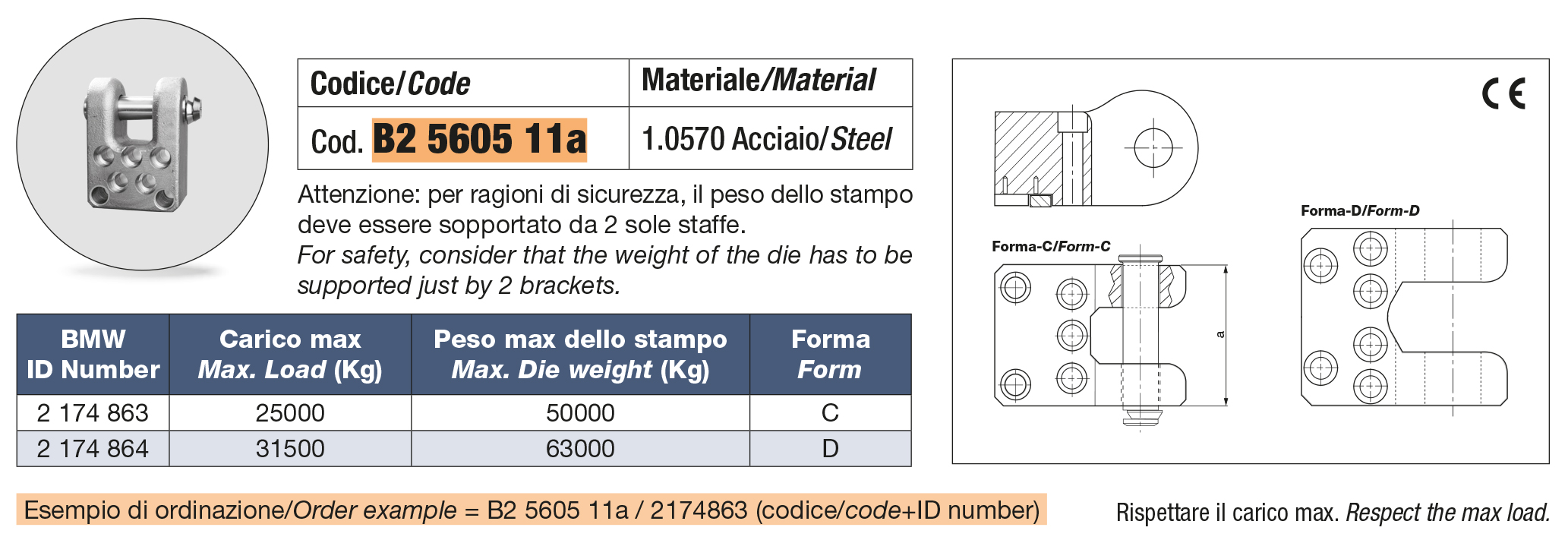 Staffe di sollevamento con perno