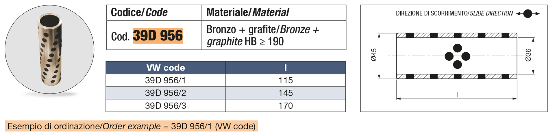 Boccola autolubrificante